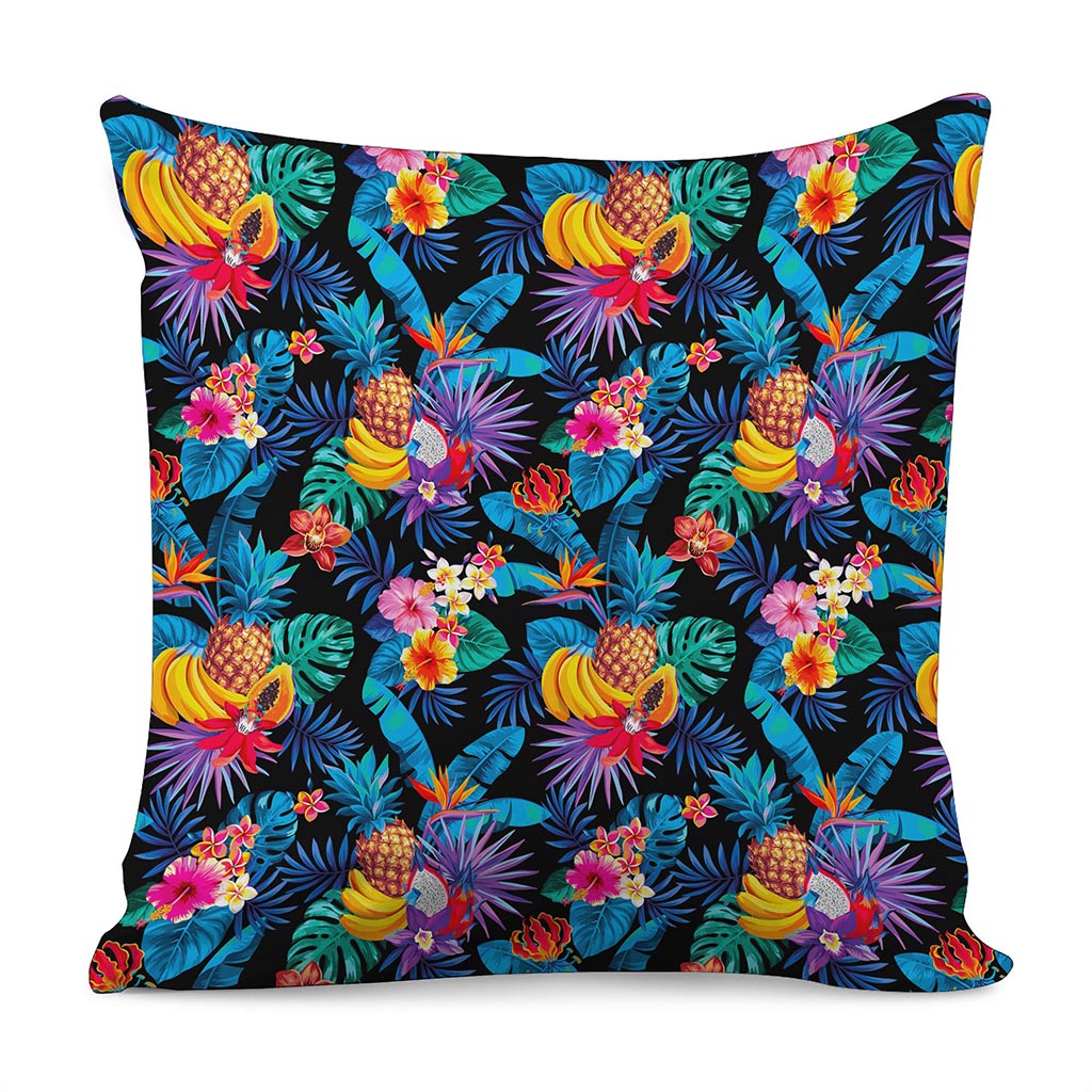 Turquoise Hawaiian Fruits Pattern Print Pillow Cover