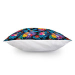 Turquoise Hawaiian Fruits Pattern Print Pillow Cover