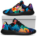 Turquoise Hawaiian Fruits Pattern Print Walking Shoes