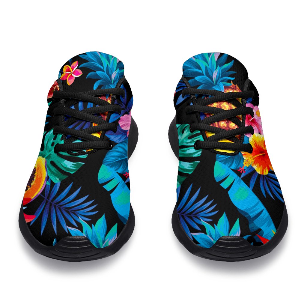 Turquoise Hawaiian Fruits Pattern Print Sport Shoes GearFrost