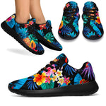 Turquoise Hawaiian Fruits Pattern Print Sport Shoes GearFrost