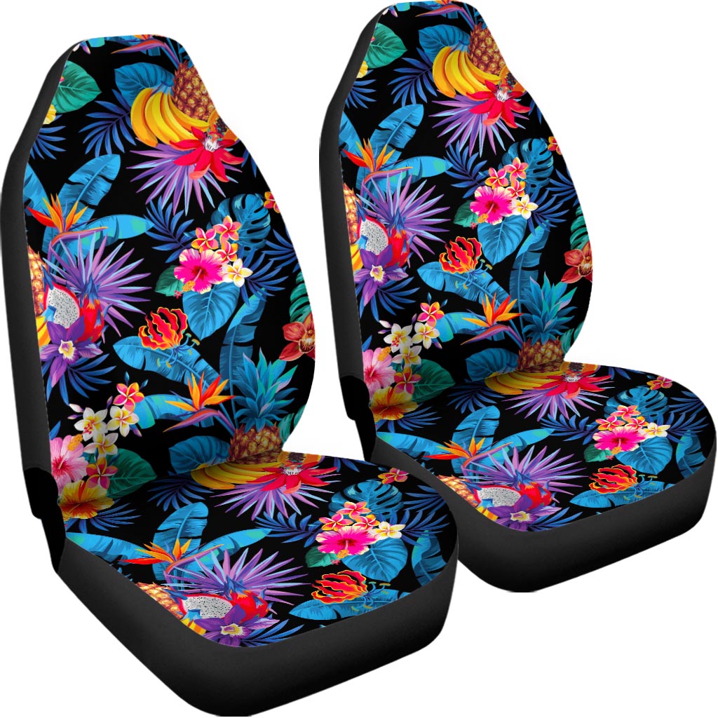 Turquoise Hawaiian Fruits Pattern Print Universal Fit Car Seat Covers