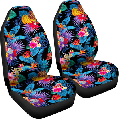 Turquoise Hawaiian Fruits Pattern Print Universal Fit Car Seat Covers