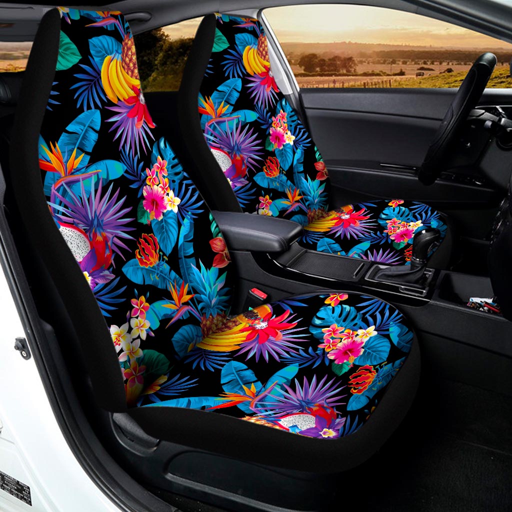 Turquoise Hawaiian Fruits Pattern Print Universal Fit Car Seat Covers