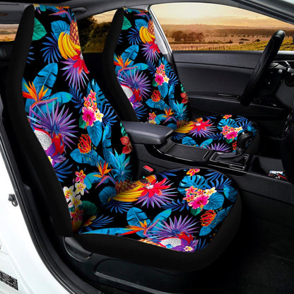 Turquoise Hawaiian Fruits Pattern Print Universal Fit Car Seat Covers