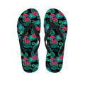 Turquoise Hawaiian Palm Leaves Print Flip Flops
