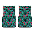 Turquoise Hawaiian Palm Leaves Print Front Car Floor Mats
