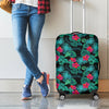 Turquoise Hawaiian Palm Leaves Print Luggage Cover