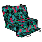 Turquoise Hawaiian Palm Leaves Print Pet Car Back Seat Cover