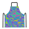 Turquoise Holographic Trippy Print Apron