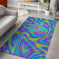 Turquoise Holographic Trippy Print Floor Mat