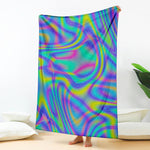 Turquoise Holographic Trippy Print Blanket