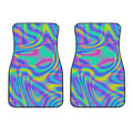 Turquoise Holographic Trippy Print Front Car Floor Mats