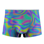 Turquoise Holographic Trippy Print Men's Boxer Briefs