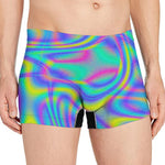 Turquoise Holographic Trippy Print Men's Boxer Briefs