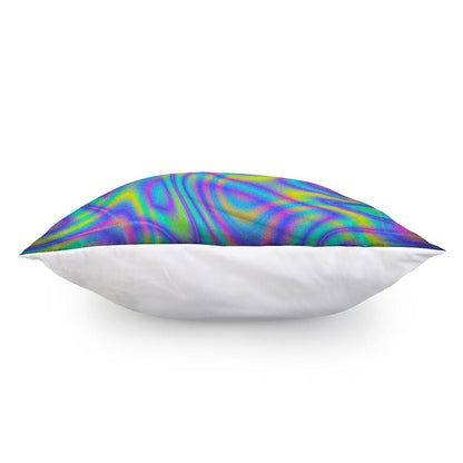 Turquoise Holographic Trippy Print Pillow Cover
