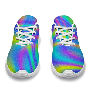 Turquoise Holographic Trippy Print Sport Shoes GearFrost