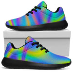 Turquoise Holographic Trippy Print Sport Shoes GearFrost