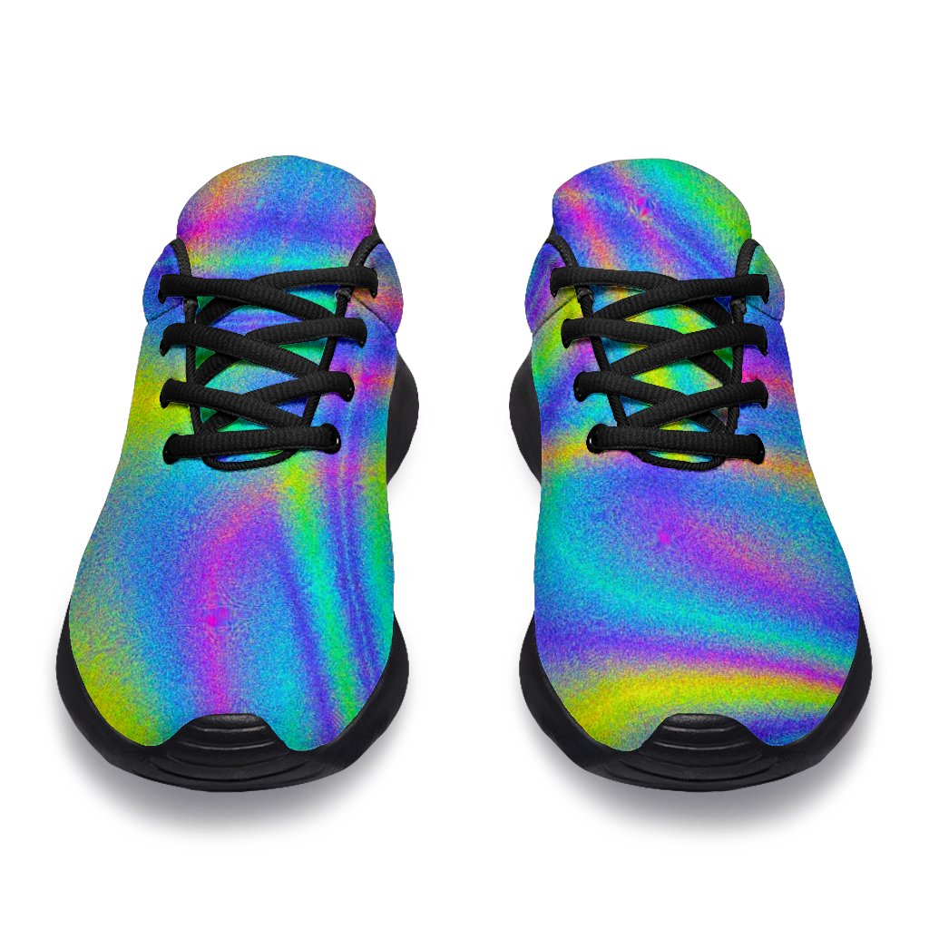 Turquoise Holographic Trippy Print Sport Shoes GearFrost