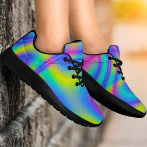 Turquoise Holographic Trippy Print Sport Shoes GearFrost