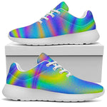 Turquoise Holographic Trippy Print Sport Shoes GearFrost