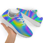 Turquoise Holographic Trippy Print Sport Shoes GearFrost