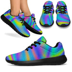 Turquoise Holographic Trippy Print Sport Shoes GearFrost