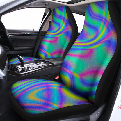 Turquoise Holographic Trippy Print Universal Fit Car Seat Covers