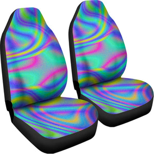 Turquoise Holographic Trippy Print Universal Fit Car Seat Covers