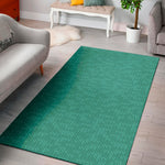 Turquoise Knitted Pattern Print Area Rug