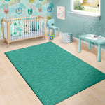 Turquoise Knitted Pattern Print Area Rug
