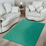 Turquoise Knitted Pattern Print Area Rug