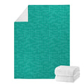 Turquoise Knitted Pattern Print Blanket