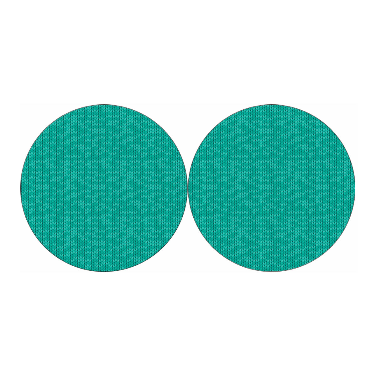 Turquoise Knitted Pattern Print Car Coasters