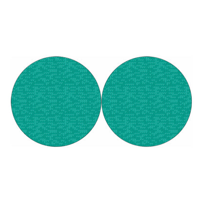 Turquoise Knitted Pattern Print Car Coasters