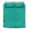 Turquoise Knitted Pattern Print Duvet Cover Bedding Set