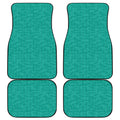 Turquoise Knitted Pattern Print Front and Back Car Floor Mats