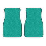 Turquoise Knitted Pattern Print Front Car Floor Mats