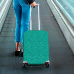 Turquoise Knitted Pattern Print Luggage Cover