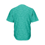 Turquoise Knitted Pattern Print Men's Baseball Jersey