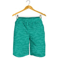 Turquoise Knitted Pattern Print Men's Shorts