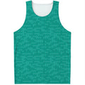Turquoise Knitted Pattern Print Men's Tank Top