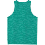 Turquoise Knitted Pattern Print Men's Tank Top
