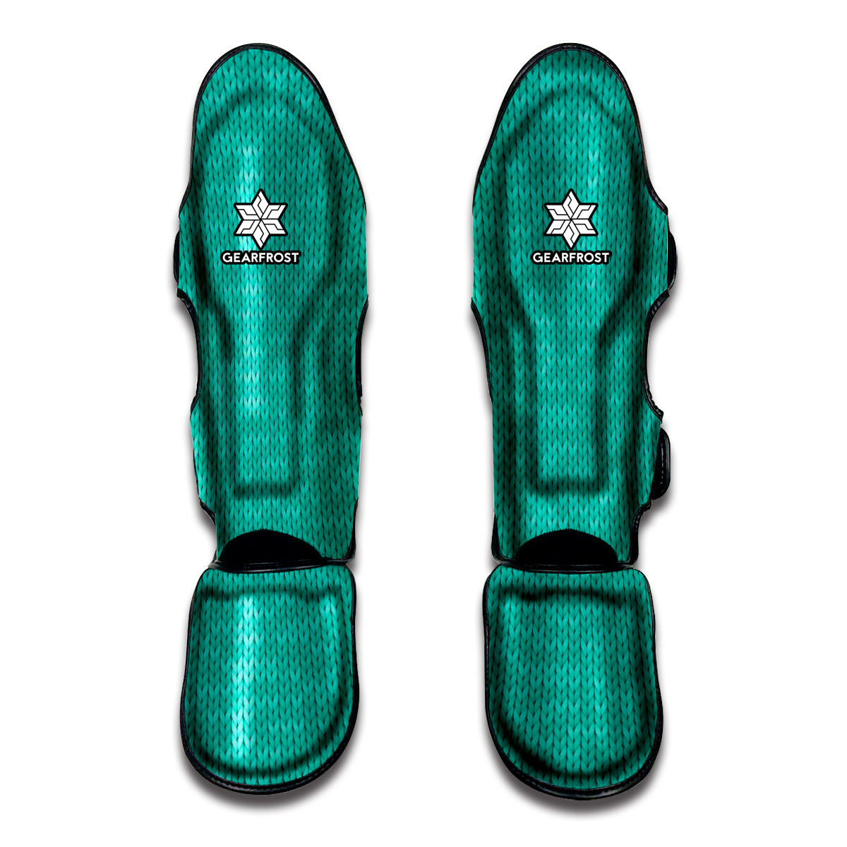 Turquoise Knitted Pattern Print Muay Thai Shin Guard
