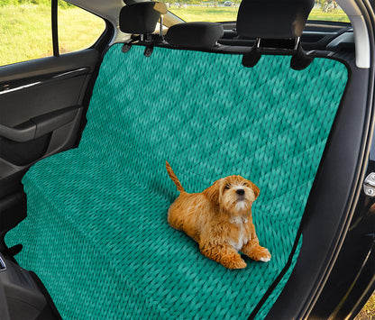 Turquoise Knitted Pattern Print Pet Car Back Seat Cover