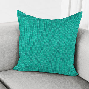 Turquoise Knitted Pattern Print Pillow Cover