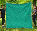 Turquoise Knitted Pattern Print Quilt