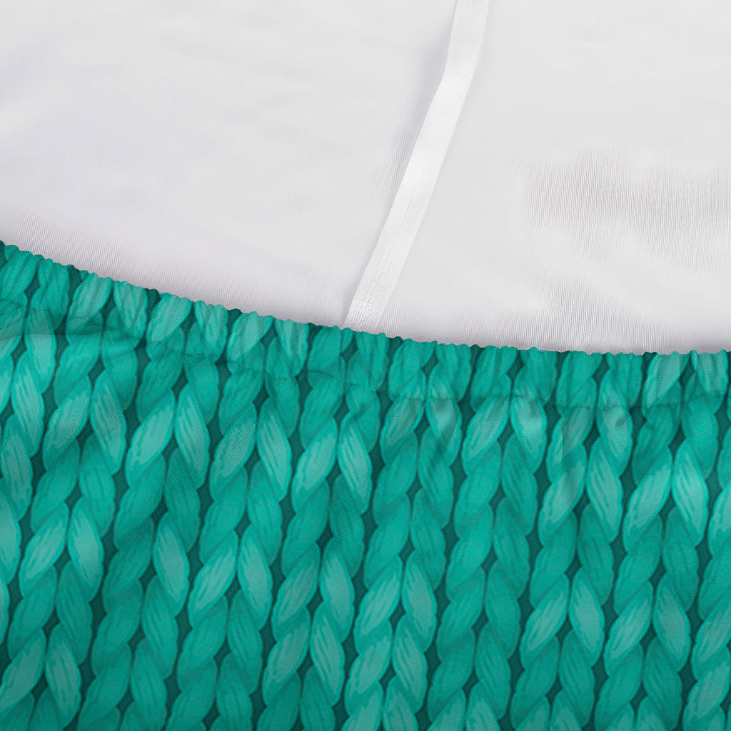 Turquoise Knitted Pattern Print Sofa Cover