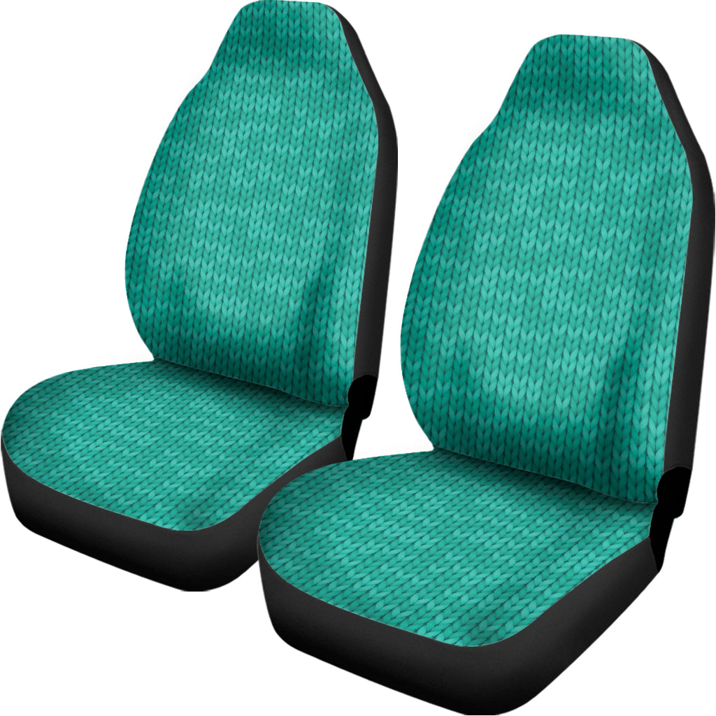 Turquoise Knitted Pattern Print Universal Fit Car Seat Covers