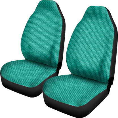 Turquoise Knitted Pattern Print Universal Fit Car Seat Covers